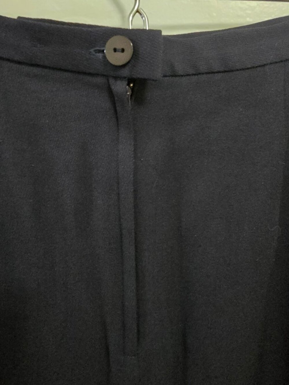 Saks Fifth Avenue The Works Navy Wool Blend Lined Pencil Skirt Size 14 - Picture 4 of 7